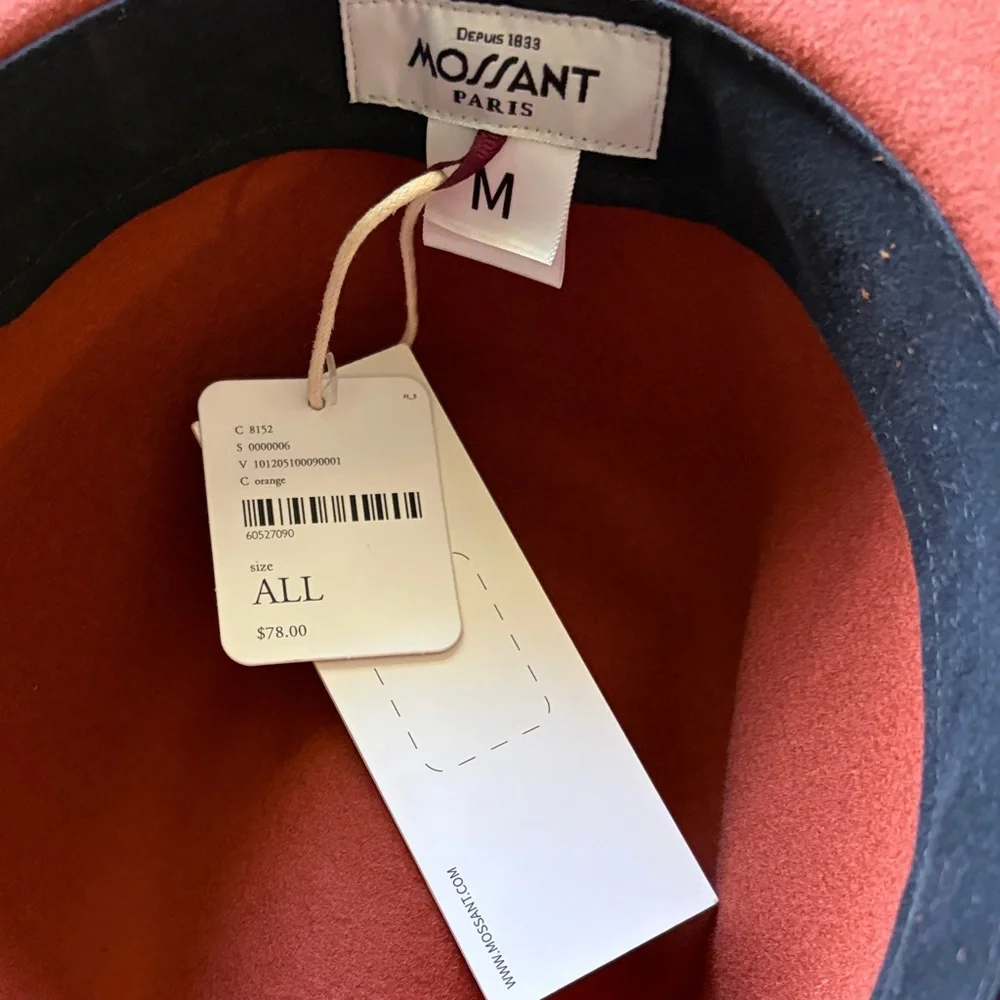 Wide Brim Felt Western Hat in Rust with Leather Band